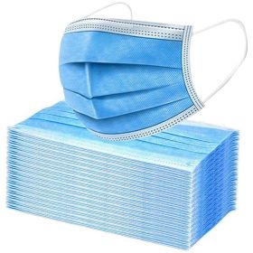 1000 Pcs Disposable Face Mask Non Medical Surgical 3-Ply Earloop Mouth Cover USA (Color: Blue)